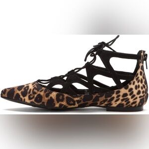 MIA Leopard Print Lace-Up Flats